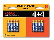 Элементы питания, ЗУ и аксессуары для фонарей Б0057079 Батарейки Kodak LR03 4+4BL MAX