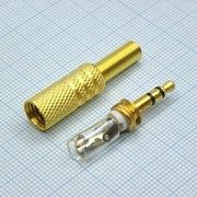 Штекера и гнезда (моно, стерео) TRS 3.5 (mini plug) штекер металл gold