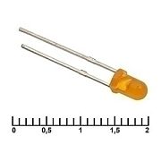 Светодиоды 3 mm orange 30 mCd 20