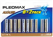 Элементы питания, ЗУ и аксессуары для фонарей C0021219 Батарейки Pleomax LR03-8+2BL